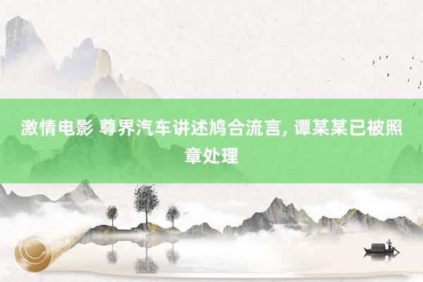 激情电影 尊界汽车讲述鸠合流言， 谭某某已被照章处理