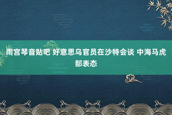 雨宫琴音贴吧 好意思乌官员在沙特会谈 中海马虎部表态