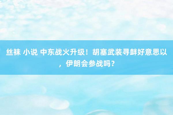 丝袜 小说 中东战火升级！胡塞武装寻衅好意思以，伊朗会参战吗？