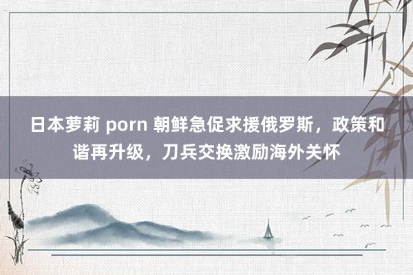 日本萝莉 porn 朝鲜急促求援俄罗斯，政策和谐再升级，刀兵交换激励海外关怀