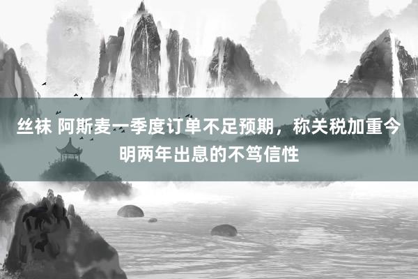 丝袜 阿斯麦一季度订单不足预期，称关税加重今明两年出息的不笃信性