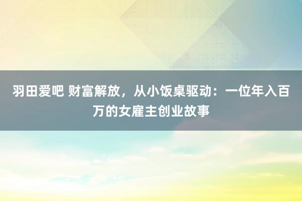 羽田爱吧 财富解放，从小饭桌驱动：一位年入百万的女雇主创业故事