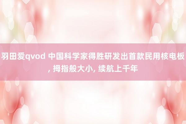 羽田爱qvod 中国科学家得胜研发出首款民用核电板， 拇指般大小， 续航上千年
