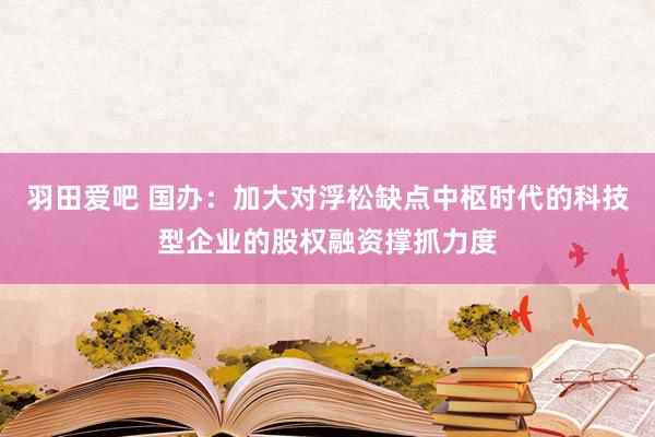 羽田爱吧 国办：加大对浮松缺点中枢时代的科技型企业的股权融资撑抓力度